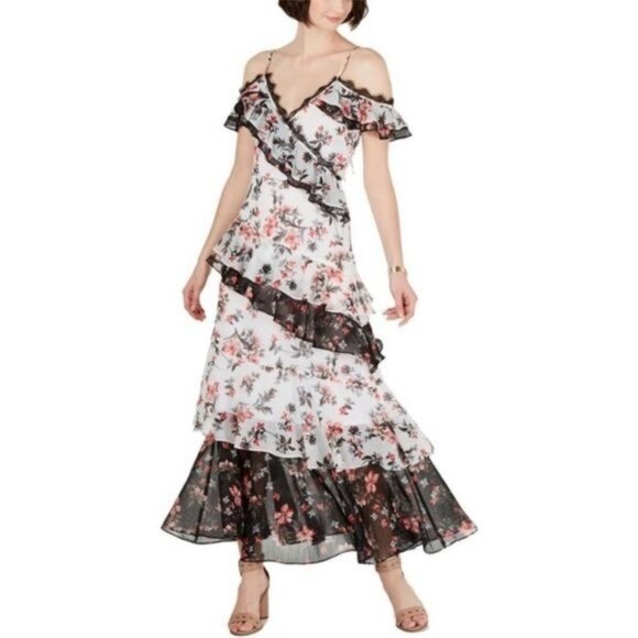 Avec Les Filles Floral Tiered Ruffled Dress 4 - Picture 12 of 12